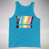 Queer Pride Grunge Exclamation Points Premium Tank Top - Neon Blue